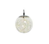 Christmas Pre-lit Smokey Coloured Bauble with Silver Wire 140 Warm White micro Led - 30cm