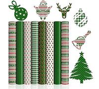 Christmas Pre-Printed Sublimation Paper for Cricut Mug Press,Green Insoluble Transfer Ink Sheets for Tumblers Blanks Tshirts, 12"x10"8PCS