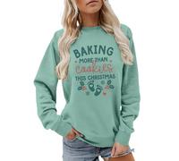Christmas Pregnancy Announcement Sweatshirt Letter Graphic Jumpers for Women Long Sleeve Crewneck Pullover Fall Winter Tops