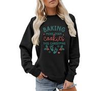 Christmas Pregnancy Announcement Sweatshirt Letter Graphic Jumpers for Women Long Sleeve Crewneck Pullover Fall Winter Tops