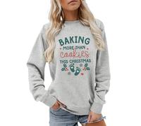 Christmas Pregnancy Announcement Sweatshirt Letter Graphic Jumpers for Women Long Sleeve Crewneck Pullover Fall Winter Tops