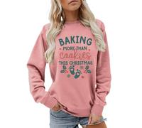 Christmas Pregnancy Announcement Sweatshirt Letter Graphic Jumpers for Women Long Sleeve Crewneck Pullover Fall Winter Tops