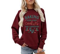 Christmas Pregnancy Announcement Sweatshirt Letter Graphic Jumpers for Women Long Sleeve Crewneck Pullover Fall Winter Tops