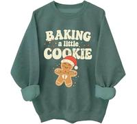 Christmas Pregnancy Sweatshirt Growing A Little Cookie Sweatshirt Women Baking A Little Cookie Hoodie Green