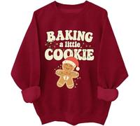 Christmas Pregnancy Sweatshirt Growing A Little Cookie Sweatshirt Women Baking A Little Cookie Hoodie Claret