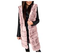 Christmas Presents Top Selling Items Winter Jackets for Women UKwinter Body Gilet Jacket Sleeveless Faux-Fur' Coat Outwear Warmer Womens Vest Women's Coat Warehouse Clearance (Pink, 4XL)