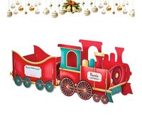Christmas Presents Trains, Santa Gift Train - Deliver Holiday Cheer, 15"H×39"L Christmas Train Gift Box Holder, Festive Cardboard Express Train for Hold Presents Candy (A#)