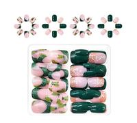 Christmas Press On Nails For Quick Festive Manicure French Designs Nails Art Glittering White Snowflake Stick on Nails