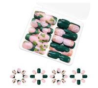 Christmas Press On Nails Square Short Artificial For Women Festive White Snowflake Glittering Party Wear Glittering Snowflake Nails