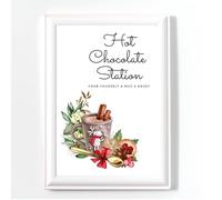 CHRISTMAS PRINT, A4 XMAS POSTER, GINGERBREAD, UNFRAMED CHRISTMAS POSTER, HOT CHOCOLATE STATION PICTURE 2