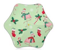 Christmas print Flamingos Green Umbrella for Kids Girls Stick Windproof Rain Umbrellas for Boys Print Toddler Spf 50+ Sun Umbrellas Uv Protection