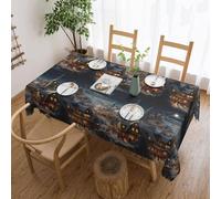 Christmas print Tablecloth, Square lace farmhouse tablecloth, for indoor and outdoor dining
