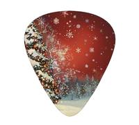 Christmas Printed Custom 12 Pieces Guitar Pick In A Box,The Pick Makes Sound Clear, Ukulele, Electric Bass (0.46 0.71 0.96mm)
