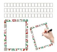 Christmas Printer Paper - 50 Sheets with Border Design for Festive Occasions - Christmas Writing Paper, for Writing Wedding Invitations, Letters and Notes