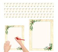 Christmas Printer Paper, Border Design Holiday Sheets | Christmas Writing Paper,for Writing Letter Notes Wedding Invitations Greeting Cards