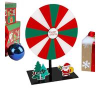Christmas Prize Wheel, Game Spinner Wheel with Stand, 7.09x9.84x7.83 inches Erasable Dry Erase Spin Board for Classroom,Party Events, Carnival Games, Education Activities, and Holiday Giveaways