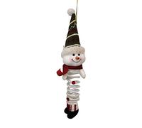 Christmas Products Santa Snowman Hanging Decorative Supplies Swinging Spring Feet Doll Doll Flat Beads to Make Chain to Make Curtain (B, One Size)