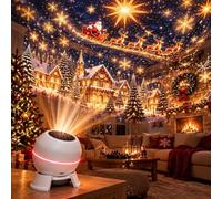 Christmas Projector Indoor 360 Rotating Magical Projection Night Light USB Plug in Projection Lights with Adjustable Multi Angle Base Portable Ocean Projector for Bedroom Xmas Decorations