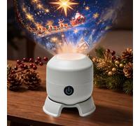 Christmas Projector Light, HD LED Holiday Ambient Night Light, USB Charging | Indoor Projection Lamp, 360° Rotating Wave, 800mAh Battery, For Bedroom Living Room, Xmas Holiday Decor Classic A