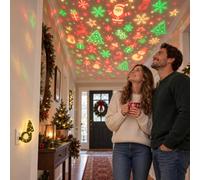 Christmas Projector Light, Xmas Tree Lamp, Festive Scenes, Indoor | USB plug and play Christmas projector light with festive scenes for cosy bedroom, living room and ceiling decor