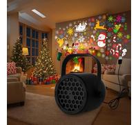 Christmas Projector Lights,16 Slides LED Xmas Projector Lamp,Santa Claus Projection Lamp,Waterproof Projection Light Snowflake Snowman Christmas Tree Light for Christmas Xmas Party Decorations (Black)