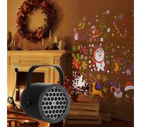 Christmas Projector Lights,16 Slides LED Xmas Projector Lamp,Snowflake Snowman Christmas Tree Projection Light for Xmas Party Decorations,USB Powered Weather Resistant for Yard,Wall,Window Decor (A)