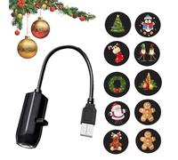 Christmas Projector Lights - 5v 3W ABS Outdoor Spotlight, 10 Festive Pattern Discs | Dynamic Holiday Arrangements with Santa Claus Patterns for Backyard, Wall, Indoor Seasonal Decor