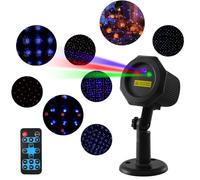 Christmas Projector Lights, Garden Moving Full Sky Star Projector,Indoor/Outdoor Waterproof Party Stage Light with 3 Color Changing,Motion Firefly Light with Remote Control