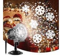 Christmas Projector Lights, Led Snowflake Projector Lights Outdoor, IP65 Waterproof Outdoor Indoor Holiday Projection Lamp Decoration for Christmas Xmas Holiday, New Year, Party