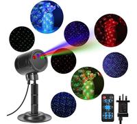 Christmas Projector Lights, Moving Full Sky Star Projector,Indoor/Outdoor Waterproof Party Stage Light with 3 Color Changing,Motion Firefly Light with Remote Control for Garden Home