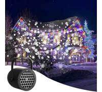 Christmas Projector Lights Outdoor, 16 Patterns LED Xmas Projector Lamp, Waterproof Projection Light Snowflake Snowman Christmas Tree Light for Xmas Party Decorations (Black, Snowflake)
