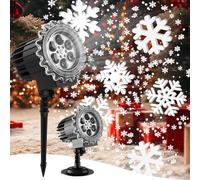 Christmas Projector Lights Outdoor - 2025 Upgrade 3D Snowflake LED Projector Lights, IP65 Waterproof Adjustable for Xmas Indoor Outdoor Christmas Party Decoration