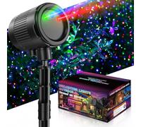 Christmas Projector Lights Outdoor, 3 Color Firefly Light Show, IP65 Waterproof Light Projector Outdoor with Remote Control and Timer, Indoor Projection Lights for House Garden Holiday Xmas Decor