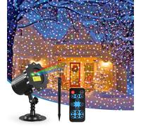 Christmas Projector Lights Outdoor, Christmas Laser Lights Outdoor, 3 Colors Moving Star Projector with Remote Control,Holiday Decorations Outside with 16.5ft Cord,IP65 Waterproof-for Garden/Party