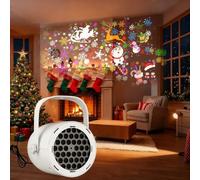 Christmas Projector Lights Outdoor Indoor,16 Slides Led Xmas Projector Lamp,Waterproof Projection Light Snowflake Snowman Christmas Tree Light for Xmas Party Decorations (White, Snowman)