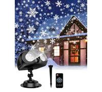 Christmas Projector Lights Outdoor, IP65 Waterproof, Led Snowfall Projector with Remote Control, Large Snowflake for Indoor Outdoor Decoration Xmas Halloween Garden Party