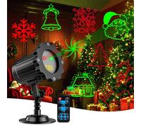 Christmas Projector Lights Outdoor, Outside Christmas Decorations with Remote Control, 10 Patterns 2 Colors, 6h Timing, 3 Installation Methods, Moving Rotating Halloween Projector For Holiday