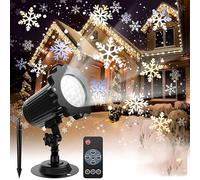 Christmas Projector Lights Outdoor, Snowflake Projector Lights with 4 Modes Snowfall Projector Waterproof LED Snowfall Projection Lamp Outdoor Christmas Decorations for Holiday Party Garden Patio (A)