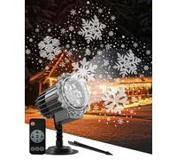 Christmas Projector Lights Outdoor, Waterproof 2025 Upgraded Large Snowflake Projector, LED Moving Snowfall Effect with Remote Control for Indoor/Outdoor Christmas Winter Party Decoration