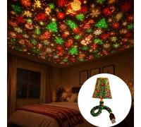 Christmas Projector Night Light, LED Projection Lamp with 6 Slides | Multi-Pattern LED Lamp for Ceiling Wall, Santa Tree Snowflake Elk Decor for for Bedroom Living Room Party Atmosphere B