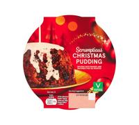 Christmas Pudding 400g - Scrumptious - A Traditional Rich Fruit Pudding Infused with Brandy and Matured for Six Months - A Perfect Festive Dessert - Serves 4 - Suitable for Vegetarians