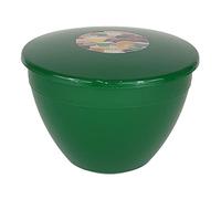 Christmas Pudding Bowls with Lids, Steam Safe Plastic Basin Set for Traditional Steaming, Reusable Mould with Secure Clip On Cover, Festive Emerald Green Kitchenware, 2 Pint, 3 Pack