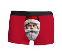Christmas Pudding Boxers Men - Mens Christmas Digital 3D Printing Breathable Comfortable And Fashionable With Waist Boyshort Underwear (Watermelon Red, Xxl)