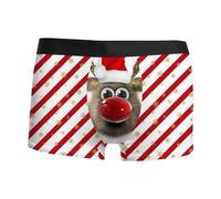 Christmas Pudding Boxers Men - Mens Christmas Digital 3D Printing Breathable Comfortable And Fashionable With Waist Boyshort Underwear (Gold, M)