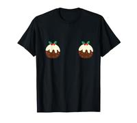 Christmas Pudding Breast Bosom Novelty Costume T-Shirt