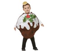 Christmas Pudding Glitter Costume Set Smiffys Dark Brown One Size