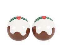 Christmas Pudding Salt & Pepper Shakers - Festive Table Decor
