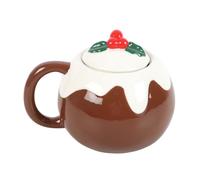 Christmas Pudding Shaped Mug - Festive Ceramic Holiday Cup, Perfect for Hot Cocoa, Coffee, or Tea - Unique and Fun Christmas Pudding Design, Gift for Holiday Celebrations
