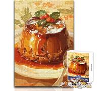 Christmas Pudding with Holly And Spoon Jigsaw 1000 Pieces for Adults Brain Training Educational Game Ideal Surprise Gift for Loved Ones Size 38x52cm