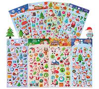 Christmas Puffy Stickers for Kids, 302Pcs Cute Christmas 3D Stickers for Scrapbooking DIY Phone Diary, Including Santa Claus, Christmas Tree, Snowman, Reindeer and More